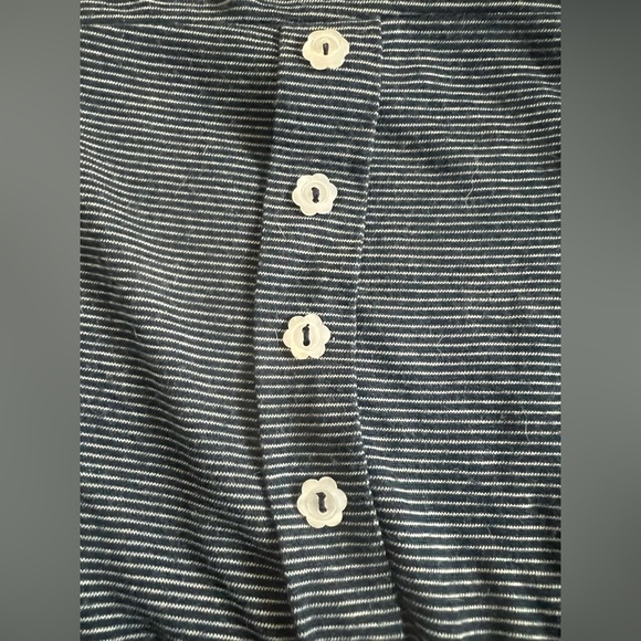 Vintage 90s y2k Striped Strapless Smocked Waist Tube Top w Button Detail. Size L - Picture 3 of 11